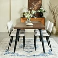 thumbnail image 3 of Homy Casa Dining Table with 63 in.x 31.5 in. Thick Top, Metal Flat Legs, Seats 6, Adjustable Feet, 3 of 8