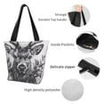 thumbnail image 4 of Pofeuu Monochrome Deer Floral Print Women Fashion Shoulder Handbags Top Handle Satchel Bags Tote Shoulder Shopping Bag Stylish Canvas Tote Bag, 4 of 6