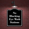thumbnail image 2 of No Blocking Eye Wash Stations BLACK Aluminum Composite Sign 20''x24'', 2 of 9