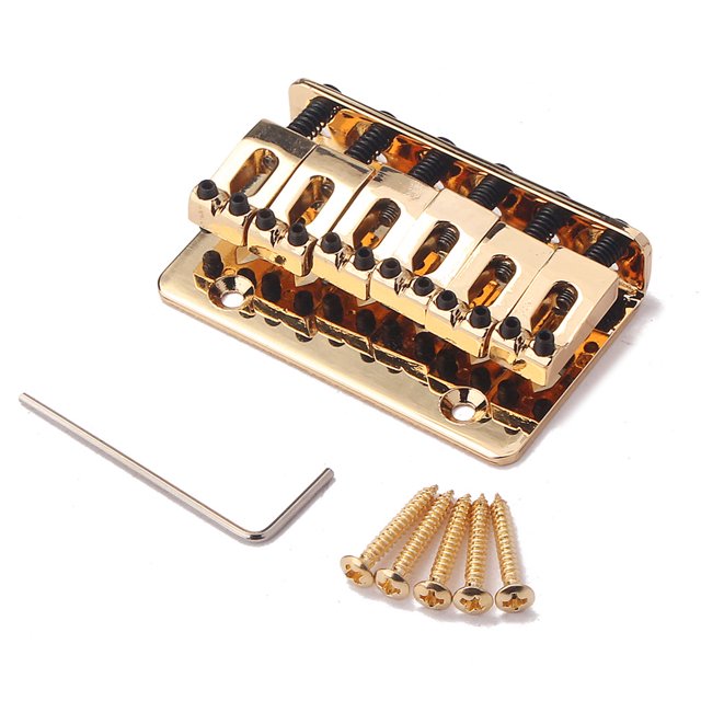 Naiovety Sillín rígido para guitarra eléctrica, componente de instrumento musical profesional, pieza trasera de Metal de 6 cuerdas, accesorio de Accesorios para instrumentos musicales Dorado Naiovety OD026102-02