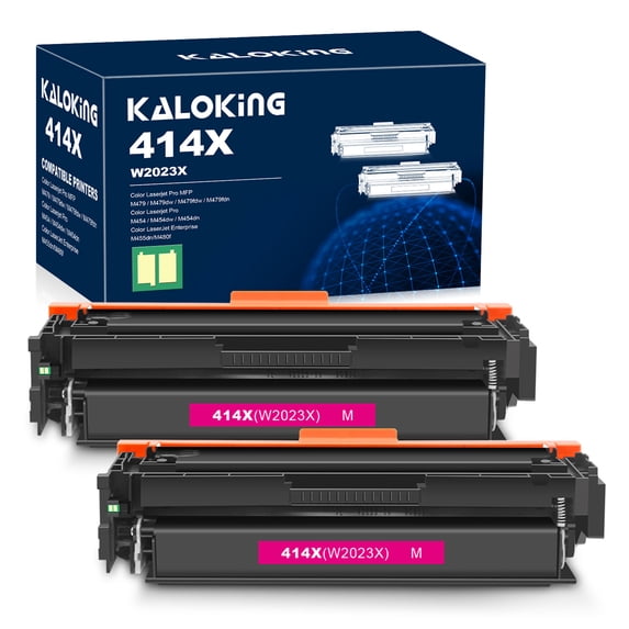 (with Chip) 414X Magenta Toner Cartridges Compatible for HP 414X 414 X W2023X 414A W2023A Work with Color Pro MFP M479fdw M454dw M479fdn M454dn M454 M479 Printer (2 Pack)