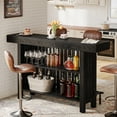 thumbnail image 7 of Tribesigns Home Bar Unit, Modern 2-Tier Bar Table with Footrest, Corner Mini Coffee Bar Cabinet for Home Kitchen Pub, Black, 7 of 7