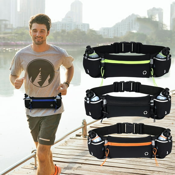 Running Belt Waist Pack Running Waist Bag Cycling Waist Bag Belt Bag Running Belt With 2 Water Bottles Waist Pack Runners Belt For Women Men Marathon Jogging Cycling Climbing
