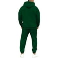 thumbnail image 5 of Men's Fall/Winter Hooded Sports Set, for Casual Training and Cold Weather Activities,Dark Green,L, 5 of 7