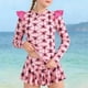 thumbnail image 1 of Odeerbi 2-12 Años Niñas 2 Piezas Ruffle Manga Larga Rash Guard Conjunto Rayado Upf 50 + Traje de Baño de Surf Seco Rápido Con Falda de Baño, 1 of 7