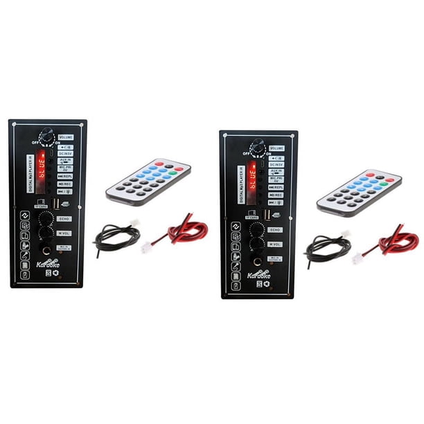 2X Placa Amplificadora de 3,7 V, Amplificador de Altavoz de Baile Cuadrado, Compatible con Bluetooth, AUX, Tarjeta TF, Grabación de Disco En U, Altavoz de 5-8 Pulgadas