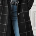 thumbnail image 4 of Women's Retro Lapel Long Plaid Coat 2025 Fall Winter Casual Elegant Double-breasted Work Suit Jacket, 4 of 8
