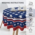 thumbnail image 5 of 4th of July Tablecloth Round 60 Inch Patriotic Memorial Independence Day Decorative Table Cloth Washable Wrinkle Stain-Resistant Polyester Holiday American Flag Blue Table Cover For Party Dinner, 5 of 6