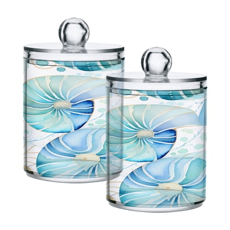 Ryvnso 2 Pack Qtip Holder Organizer Conches Bathroom Cotton Swabs Cans Storage Canister