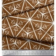 thumbnail image 3 of Soimoi Brown Heavy Canvas Fabric Diamond & Triangle Geometric Print Fabric by the Yard 58 Inch Wide, 3 of 3