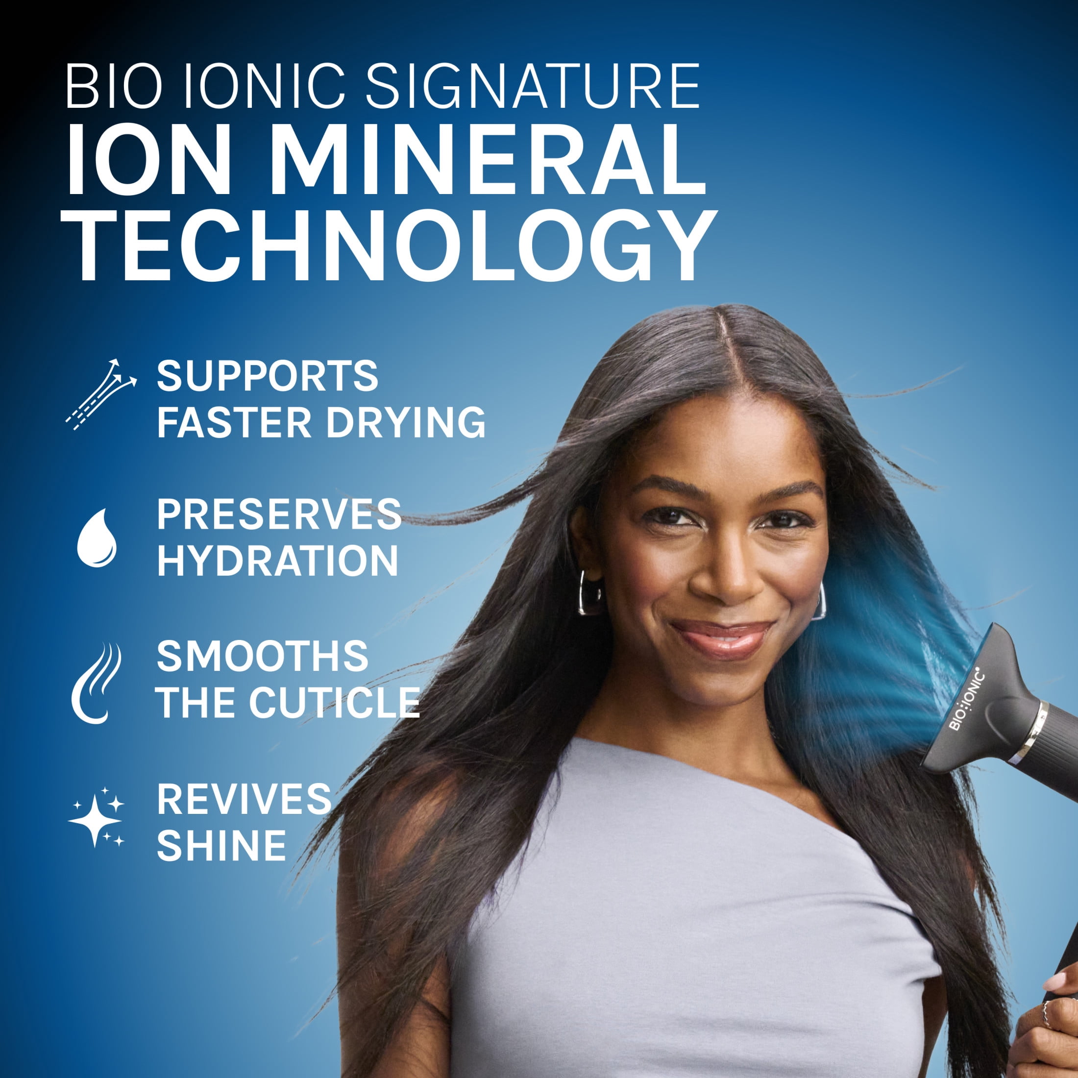 Bio Ionic AeroGravity Featherlight Hair Dryer, Lightweight Ionic, Folding Handle