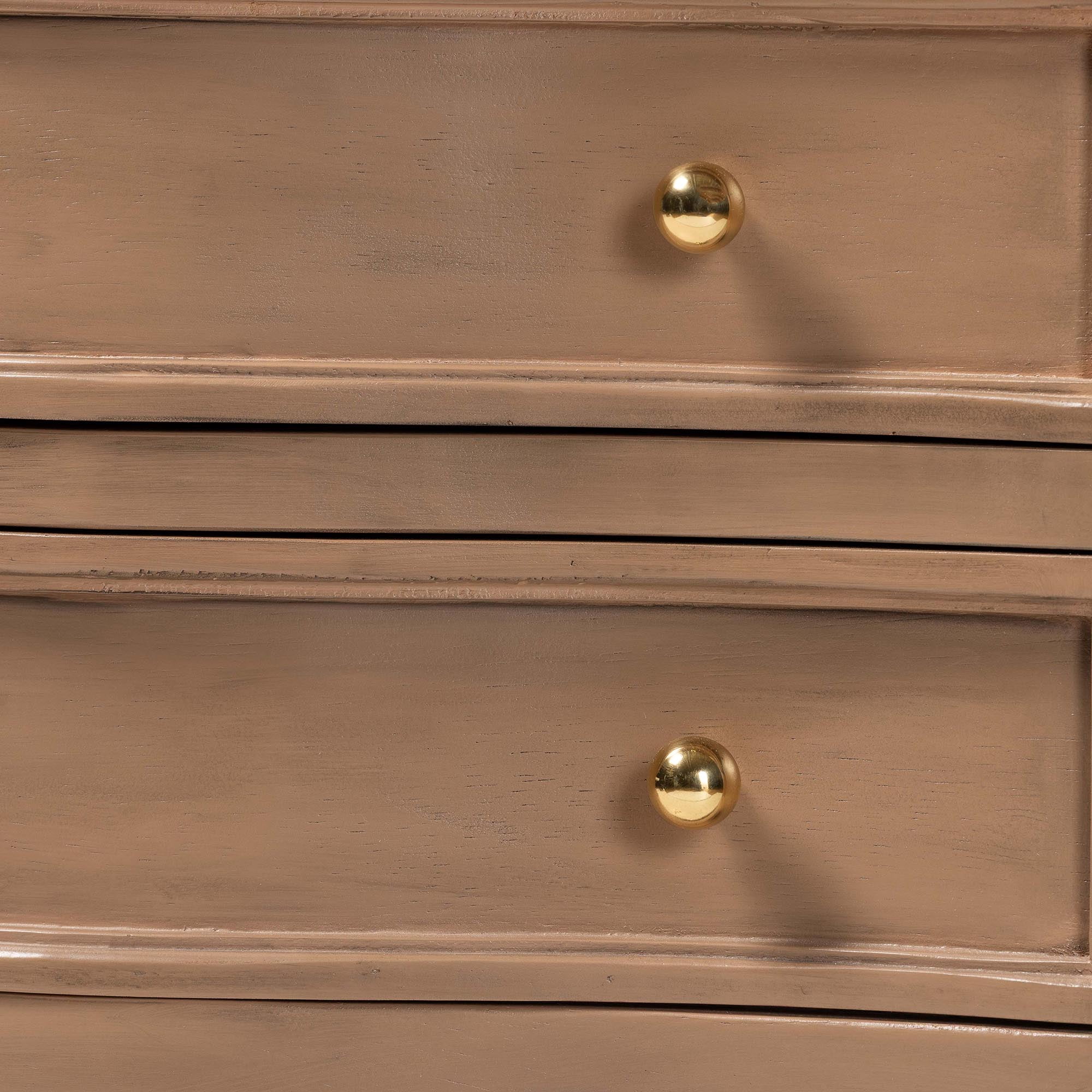 bali & pari Kelila Traditional Console Table, 2-Drawer, Champagne Brown