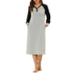 thumbnail image 2 of INSPIRE CHIC Vestido de salón para mujeres, pijama de camisa de dormir, con mangas largas, cuello Henley, camisones con bolsillos, L Gris, 2 of 6