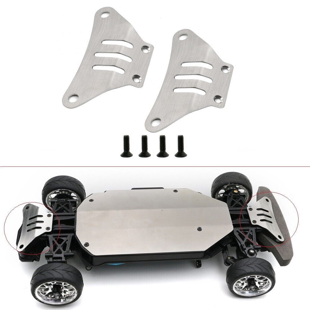 RC Jouets Pièces pour Tamiya pour TT02 Châssis Acier Inoxydable Armure Avant Arrière Protection Plaque Antidérapante Mise À Niveau Décoration Accessoires 1/10 Pièces De Voiture RC
