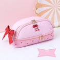 thumbnail image 1 of Estuche de lápices bonito de PU de cereza, bolsa de almacenamiento de papelería escolar, bolsa de cosméticos de cuero, estuche grande para bolígrafos, regalos para niñas, estuche para bolígrafos, estu hola suerte unisex, 1 of 2
