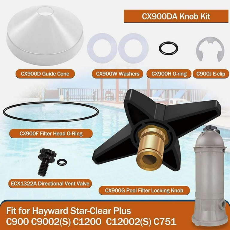 Locking Knob and Pool Filter Knob Kit for Hayward Star Clear