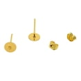 thumbnail image 4 of 100 juegos de de oreja de almohadilla plana de 6 mm + tapones traseros dorado Zulema Pendientes postes y respaldos, 4 of 8