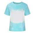thumbnail image 3 of ZQGJB Womens Bleached Sublimation Blank Shirts Short Sleeve Graphic Tees Tops Loose Fit Crew Neck Casual Blouses Funny Summer Outfits Clothes Blue XXL, 3 of 5
