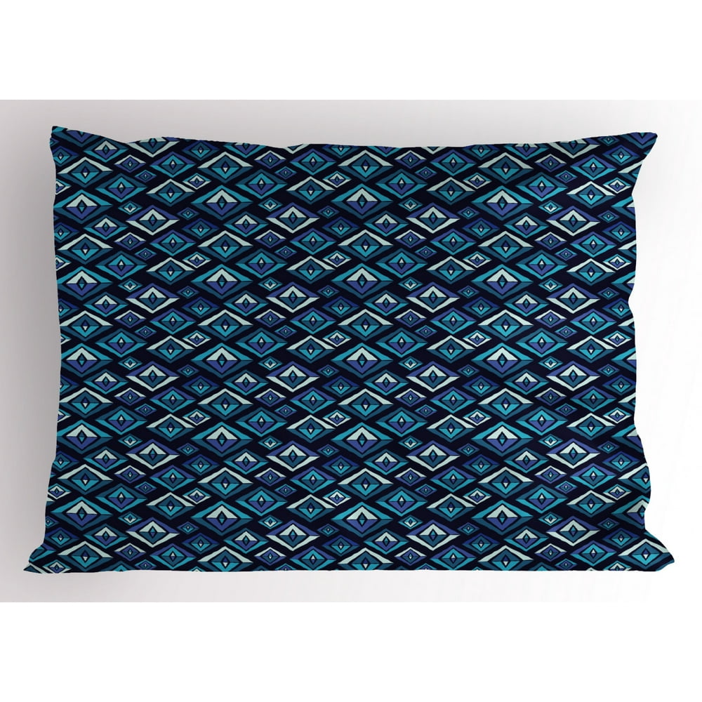 Bohemian Pillow Sham Tribal Ethnic Pattern as Folkloric Geometric