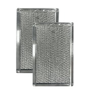 12-Layer Air Filter Factory 5" x 7.5" Pull Tab Microwave Grease Filter Replacements For Many GE, Frigidaire, Magic Chef & LG Microwave Oven Models Filter Set Of 2 (Pull Tab Short Side)