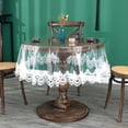 thumbnail image 1 of Nappe en Vinyle Transparent avec Dentelle, Imperméable et Anti-Huile, Nappe Ronde Rustique pour Table à Manger, Fêtes, 1 of 1