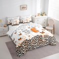 thumbnail image 3 of jejeloiu Jungle Cheetah Pattern 7pcs Bedding Comforter Set,Orange Silver Glitter Print Queen Bedding Sets,Cartoon Butterflies Queen Sheet Sets For Girl,Breathable Home Decor Reversible, 3 of 8