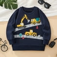 thumbnail image 2 of yocbz Baby and Toddler Boys Crewneck Sweatshirts Kids Solid Cotton Pullover Hoodie Long Sleeve T-Shirts Tops Blue,3 Years, 2 of 6