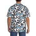 thumbnail image 3 of Fuzoiu Football Soccer Ball Print Men's Casual Short,Men's Short Sleeve Shirt,Mens Casual Button Down Shirts,Cuban Collar Summer Shirt for Beach, Vacation, and Outdoor Activities-X-Large, 3 of 5