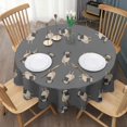 thumbnail image 3 of Cute Pug Puppies Round Tablecloth 60"x60",Wrinkle Wipeable Table Cloth for Kitchen Dining Room Picnic Patio Party, 3 of 6