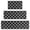 Gray Black Checkerboard Pattern, variant on Gray Black Checkerboard Pattern Kitchen Rugs Set Of 3, 17"X30"+17"X47"+17"X59" Non-Skid Washable Anti-Fatigue Mats