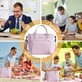 thumbnail image 4 of Womens Lunch Bag Insulated Lunch Tote Bags Pink Lunch Box Leakproof with Shoulder Strip, 4 of 8