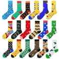thumbnail image 2 of Calcetines de moda de otoño e invierno para hombres y mujeres, calcetines de patineta con dibujos de animales y rompecabezas de colores, 2 of 6