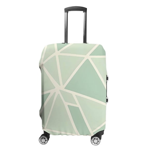 Luggage Bag Cover Is Durable And Washable It Has Double Stitching On All Sides There Are Two Openings On The Top For Travel Small PaleGreen Geometric Lines_1
