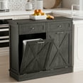 thumbnail image 7 of Tolead Wood Double Tilt Out Trash Cabinet, Recycling Cabinet with Hideaway Drawer, Gray, 7 of 7
