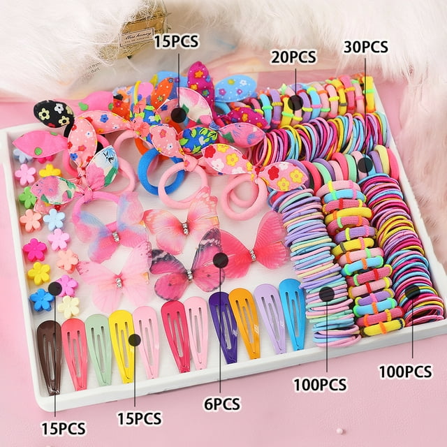 780 Pcs Accessoires de Cheveux, Pince à Queue de Cheval Filles, Queue de Cheval Filles, Accessoires de Cheveux Filles-Youyoupin