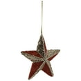 thumbnail image 3 of Northlight Sequined and Velveteen 5-Point Star Christmas Ornament - 6" - Gold and Red, 3 of 6