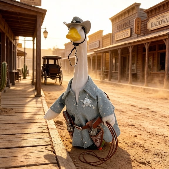 AuroraX Porch Goose Cowboy Outfit Sets Porch Goose Clothes Set 23" 17 19 inch Fall Seasonal Funny Porch Goose Accessories Lawn Garden Decor