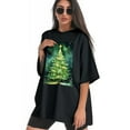 thumbnail image 3 of Plus Size Shirt for Women Black Tops for Women Oversized Short Sleeves Shirt for Women Christmast Tree3 T Shirt Crewneck Shirt for Women L, 3 of 5