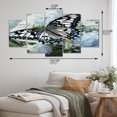 thumbnail image 4 of Designart "Butterfly Haven Blue Black I" Animals Metal Wall Décor Set, 4 of 5