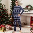 thumbnail image 6 of Yuaguia Christmas Family Matching Pajamas Set, Long Sleeve Tree Snowflake Fair Isle Tops Blue Plaid Pants, Holiday Sleepwear Loungewear Sets for Men Women Kids Baby, 6 of 6