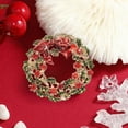 thumbnail image 3 of ZSBCMY Christmas Brooch, Holiday Accessories, Festive Pin, Xmas Jewelry, Wreath Design Brooch, Perfect for Parties and Gatherings, 3 of 6