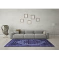 thumbnail image 3 of Ahgly Company Machine Washable Indoor Square Persian Blue Traditional Area Rugs, 5' Square, 3 of 4