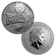 Perth Mint 2017 $1 Perth Mint Tuvalu Spiderman Marvel Series 1 oz .999 Silver Bullion Coin