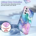 thumbnail image 4 of CASEFIV for Samsung Galaxy 24 Case (2024),Marble Pattern 3 in 1 Heavy Duty Full Body Shockproof Hard PC+Soft Silicone Drop Protective Women Girls Cover,Blue Pink, 4 of 8