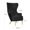 thumbnail image 3 of Julia Black Velvet Wingback Chair, 3 of 7