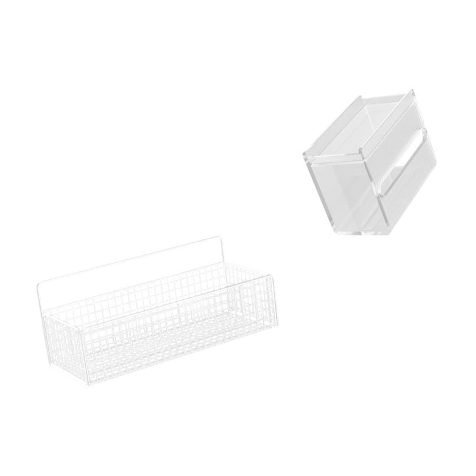 Fiocias Hanging Storage Basket Wire Organizer Acrylic Tissue Case Wall Mounted Shelf Toilet Paper Holder Material Suitable for Kitchens Bathrooms