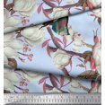 thumbnail image 3 of Soimoi Blue Velvet Fabric Floral & Bird Decor Fabric Printed Yard 60 Inch Wide, 3 of 3