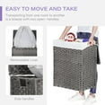thumbnail image 3 of YRLLENSDAN Handwoven Laundry Hamper, Laundry Basket 90L/110L Foldable Rattan Laundry Hamper with Lid, Handles, 2 Removable Liner Bags & 6 Laundry Bags, 3 of 7