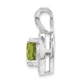 thumbnail image 3 of 925 Sterling Silver Rhodium Plated Diamond and Peridot Pendant, 3 of 4