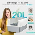 thumbnail image 3 of Enclosed Stainless Steel Cat Litter Box with Lid, XL Extra Large Litter Box for Big Cats, Metal Litter Pan High Sided, Never Absorbs Odors, Anti-Urine Leakage, Easy Cleaning, Include Scoop, 3 of 7